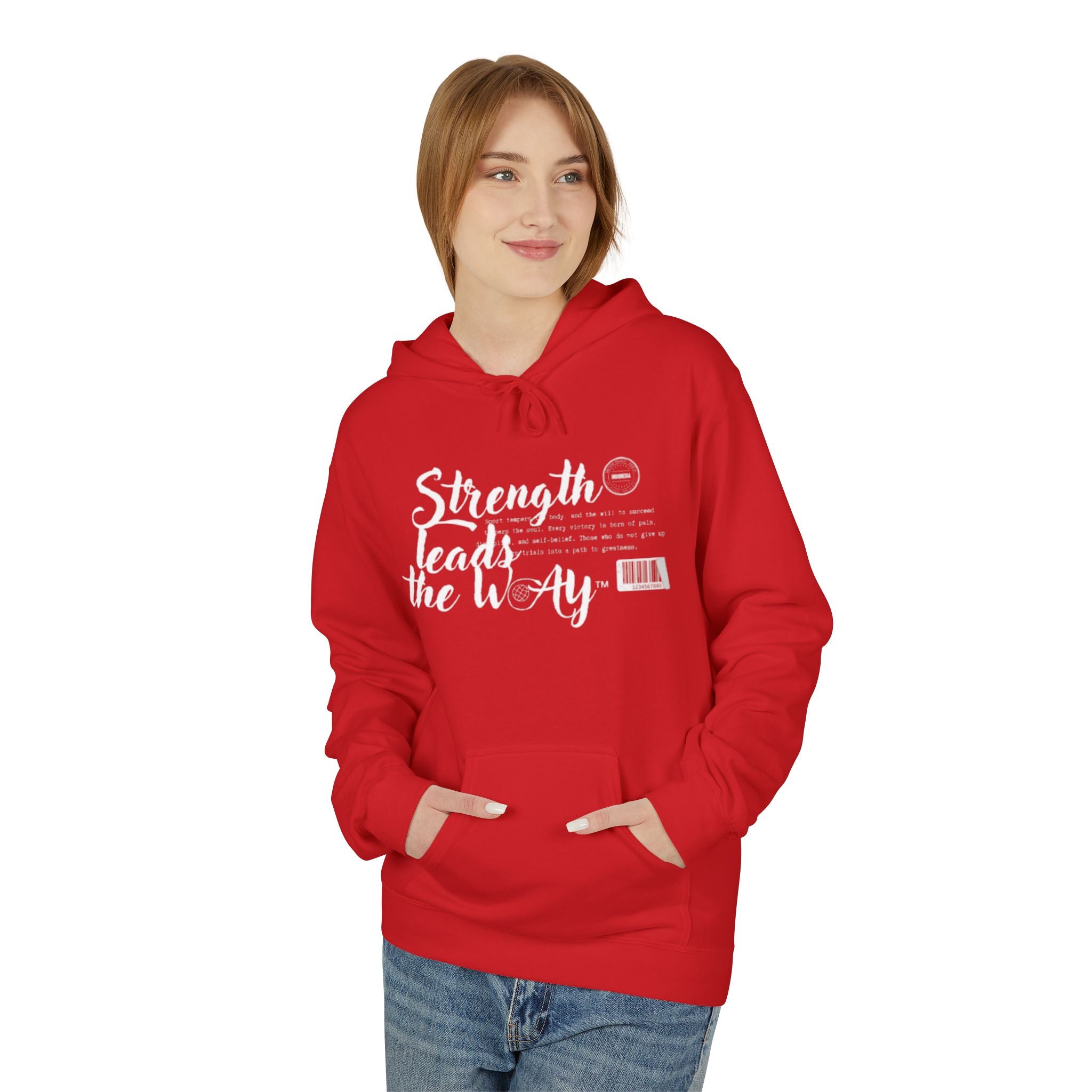 🔥 Red Hoodie "Strength Leads the Way"