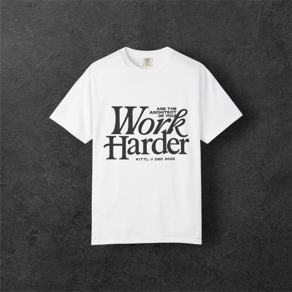 White T-Shirt "WORK HARDER"